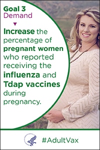 Goal 3 Demand - Increase the percentage of pregnant women who reported receiving the influenza and Tdap vaccines during pregnancy.