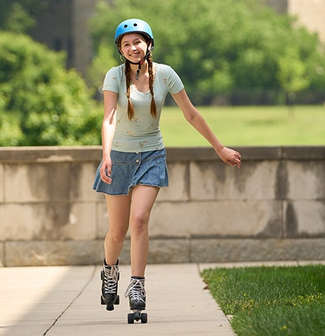 Arabel roller skating.