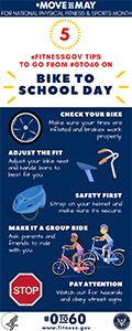 Bike to School Day Tips graphic with text description below