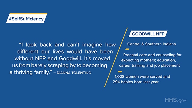Goodwill NFP offers prenatal care and counseling for expecting mothers, as well as education, career training and job placement