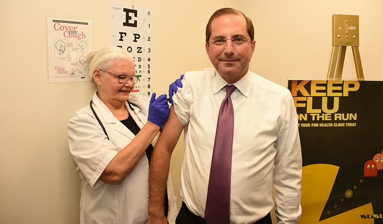 HHS Secretary Alex Azar got his flu vaccine