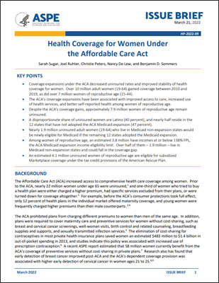 Health Coverage for Women Under the Affordable Care Act Cover
