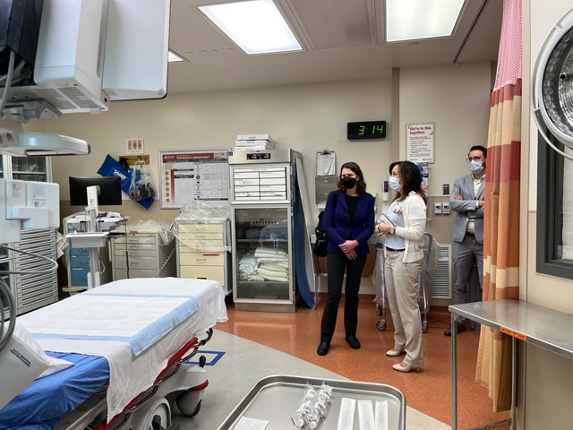 Regional Director Ulrey touring the trauma room in Salem Health’s Hospital