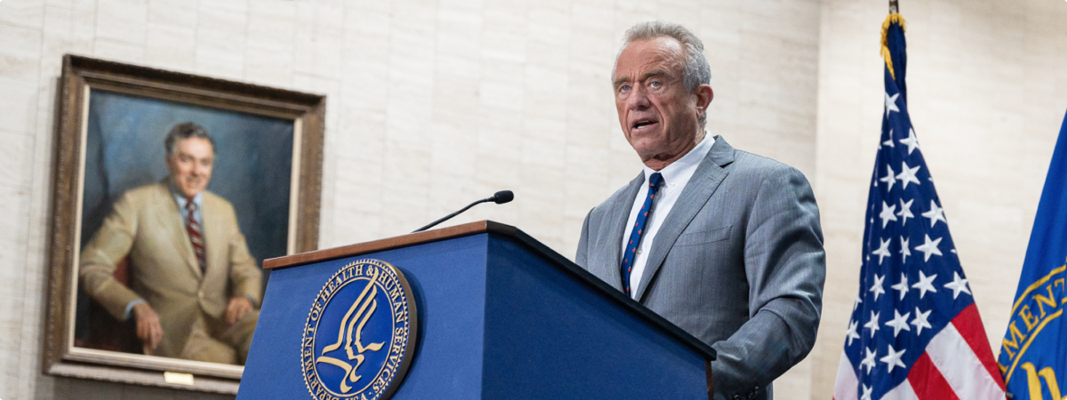 HHS radical transparency hero image of Robert F. Kennedy, Jr.