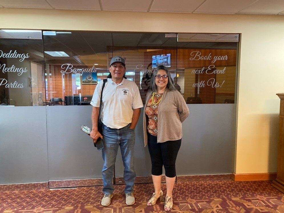 HHS Region 8 Regional Director pictured with representatives from state, Tribal, and community leaders in North Dakota to discuss the Biden-Harris Administration's mental health, access to care, and health equity work, specifically its work focused on Tribal and rural areas