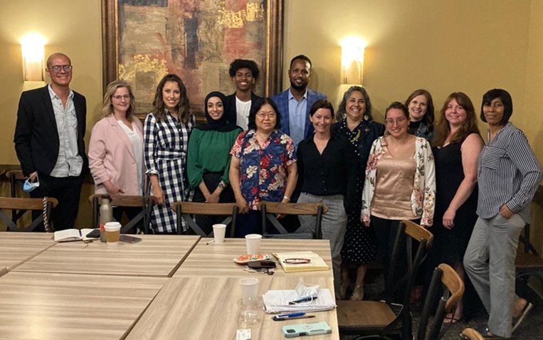 HHS Region 8 Regional Director pictured with representatives from state, Tribal, and community leaders in North Dakota to discuss the Biden-Harris Administration's mental health, access to care, and health equity work, specifically its work focused on Tribal and rural areas