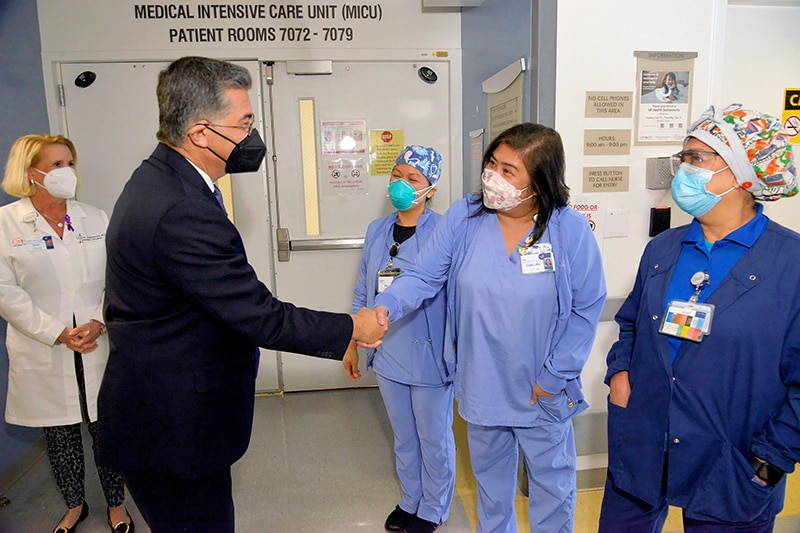 HHS Secretary Becerra thanks hospital workers at UF Health Jacksonville