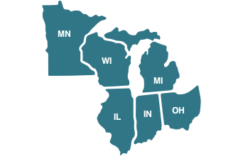Map of Region 5 States