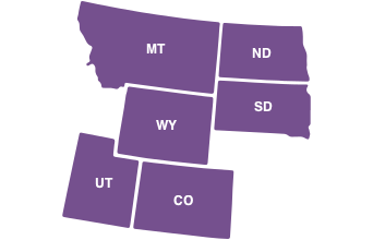 Map of Region 8 States