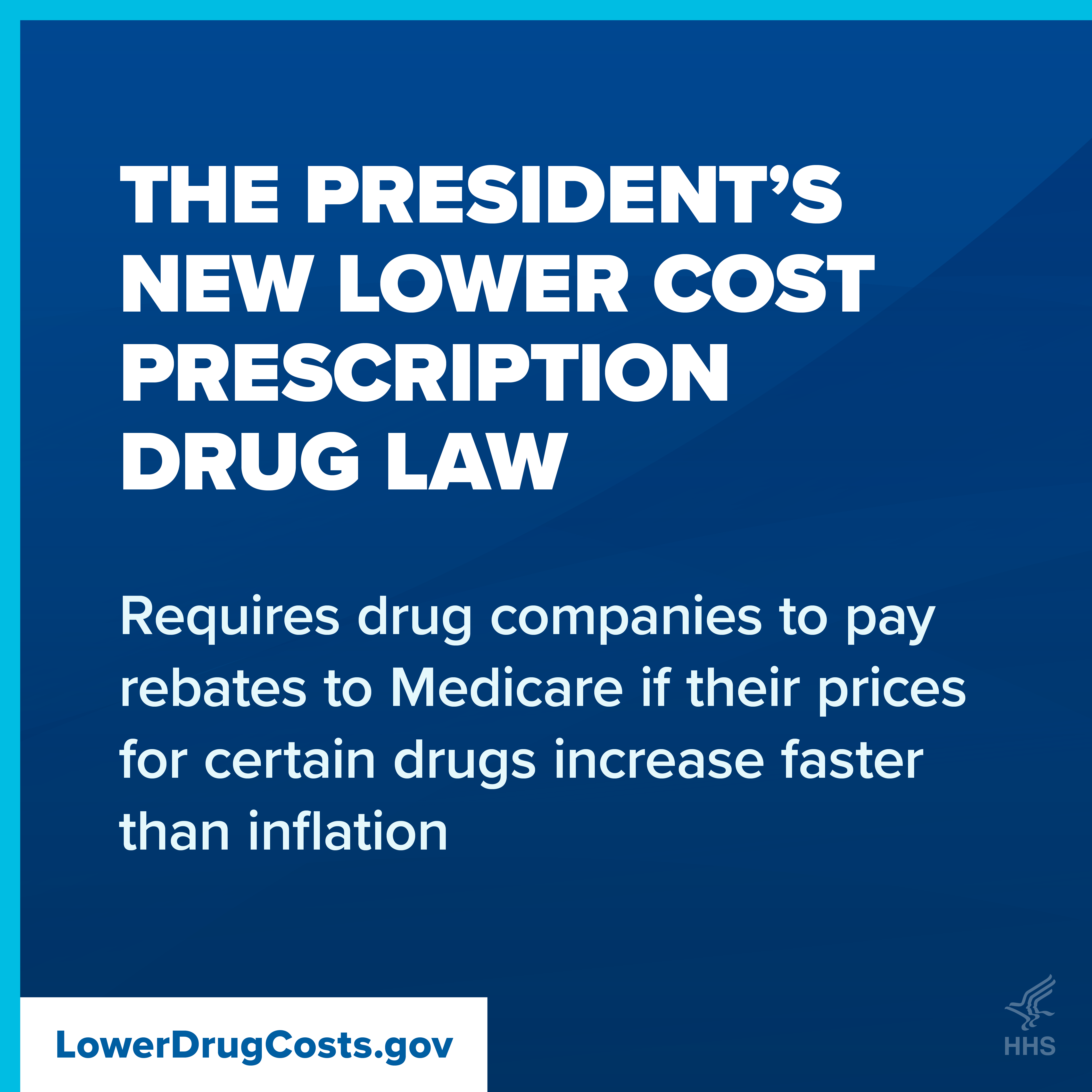 The President’s New Lower Cost Prescription Drug LawRequires drug companies to pay rebates to Medicare if they increase prices faster than inflation