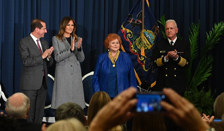 Secretary Azar, First Lady Melania Trump, Dr. Loretta Finnegan and Assistant Secretary for Health Adm. Giror 