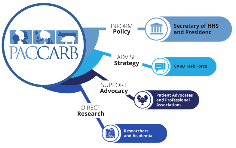 Infographic of how PACCARB recommendations have been used and by who.