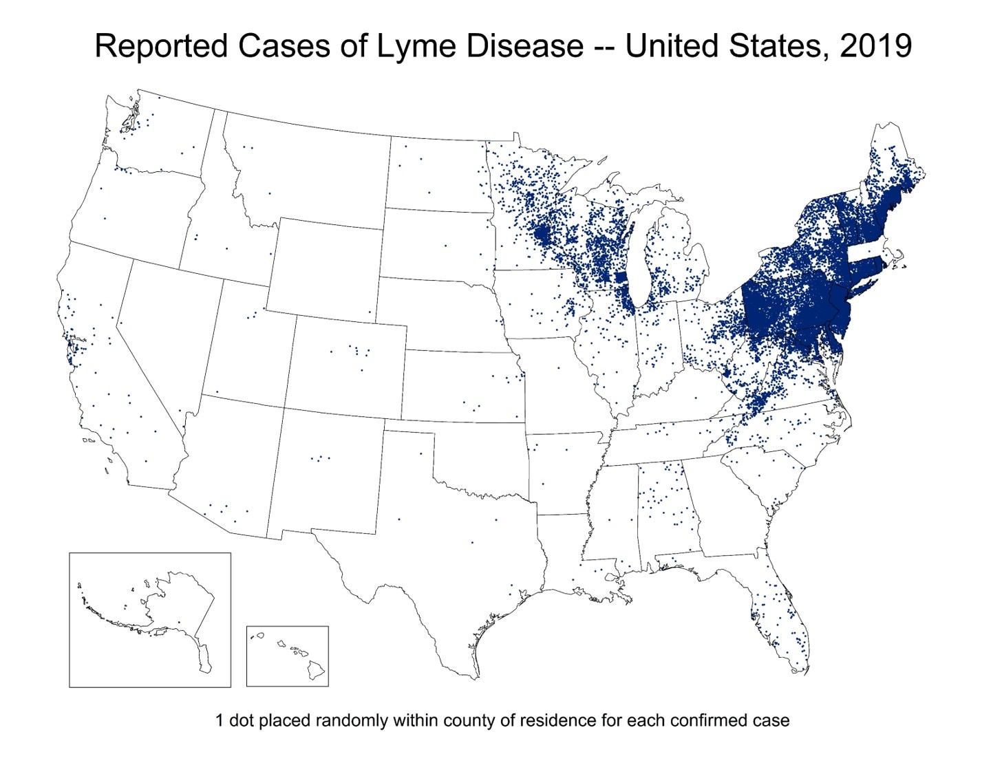Reported Cases of Lyme Disease Distribution in 2019