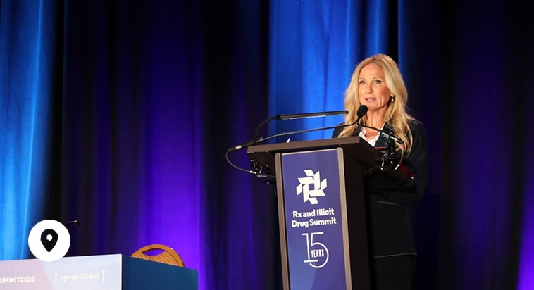 Kathryn Burgum speaking at Rx Summit in Nashville