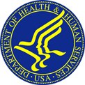 HHS seal, blue and gold