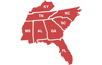 Map of Region 4 States