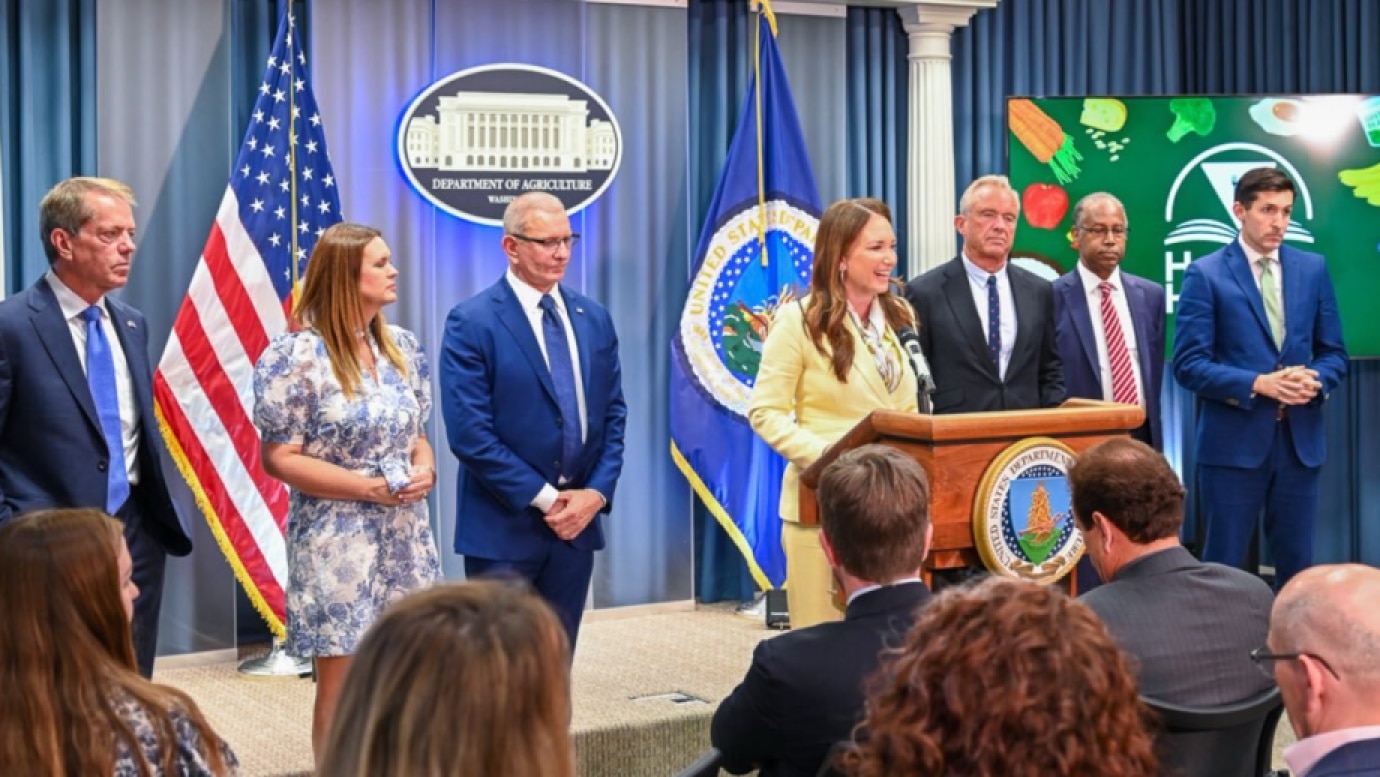 Secretary Kennedy, joined by Agriculture Secretary Brooke Rollins, announced the "Harvest to Hallways" initiative