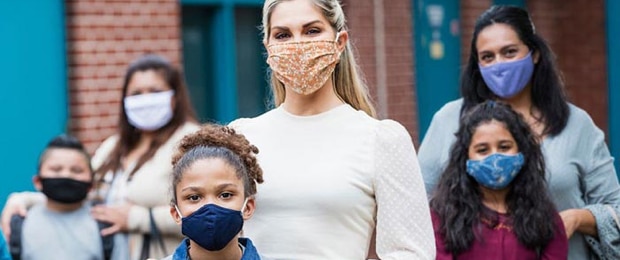 Group of people wearing masks